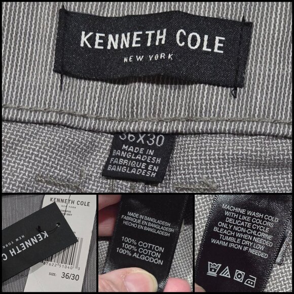 🆑️ Kenneth Cole Grey Cotton Pants Straight Fit Trousers Lightweight Comfortable - Picture 8 of 9